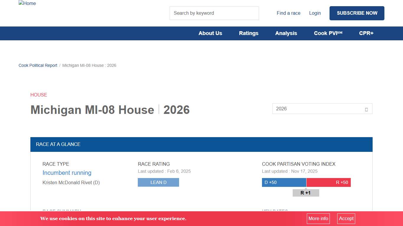 Michigan MI-08 House : 2026 Cook Political Report