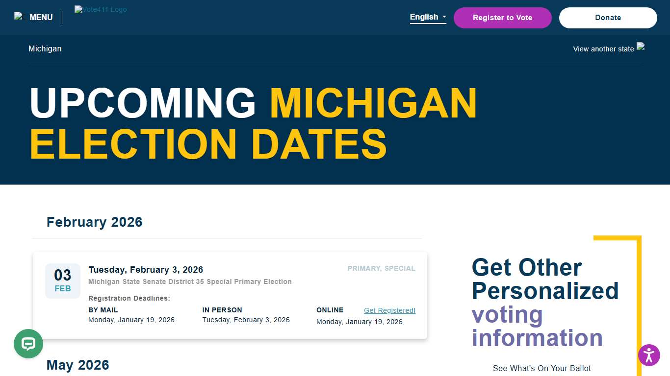 Upcoming Dates and Deadlines VOTE411