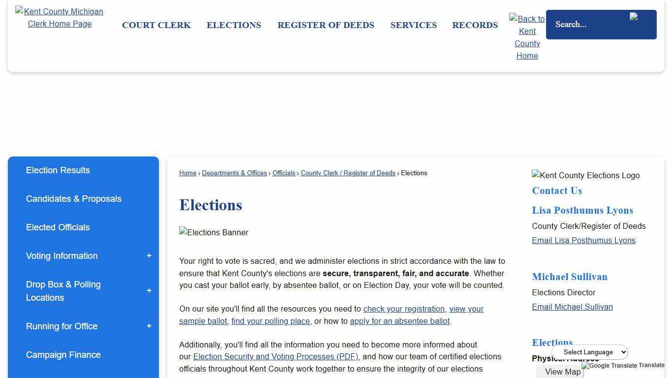 Elections Kent County, MI