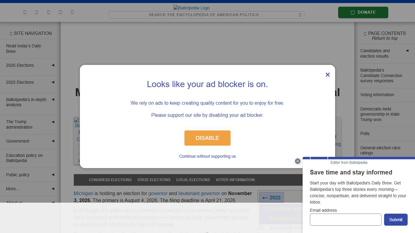Michigan gubernatorial and lieutenant gubernatorial election, 2026 - Ballotpedia
